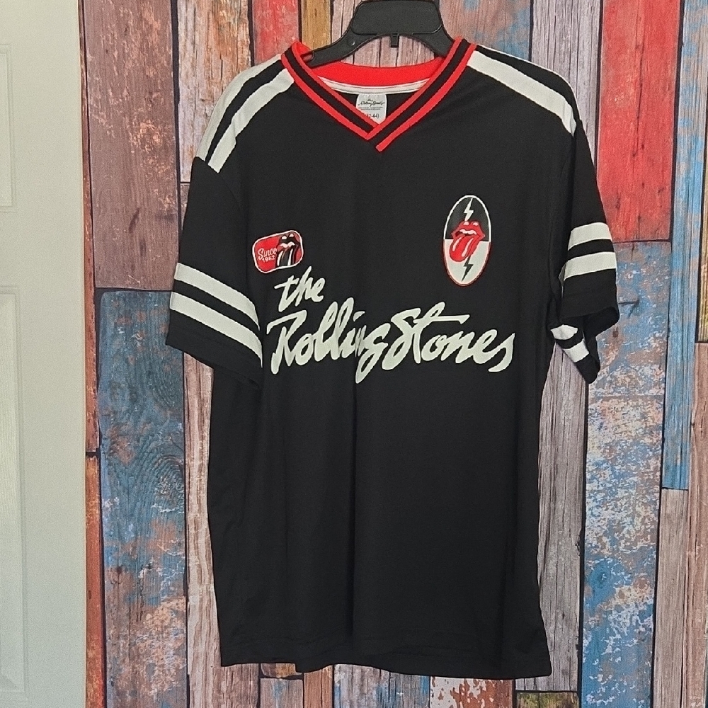 Rolling Stones Black and Red Jersey with V-Neck